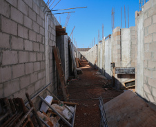 Obras de Construçao da Cadeia Publica de Guaira no loteamento Jardim Floresta com investimento de 16 milhoes. Exemplo da nova realidade do sistema carcerário que está sendo construída no Paraná. Acabar com o problema da superlotação em carceragens de delegacias e realocar os detentos em um espaço estruturado é uma das principais metas do Governo do Estado.   06/08/2020 -  Foto: Geraldo Bubniak/AEN