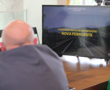 O Governador Carlos Massa Ratinho Junior apresenta, nesta segunda-feira (31), por  videoconferência  para a bancada de deputados federais do Estado, o projeto de implantação do Corredor Oeste de Exportação