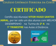 Escola no Noroeste premia alunos por desempenho no Aula Paraná.Imagem;SEED