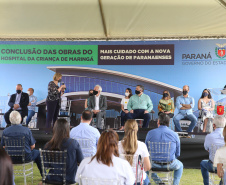O vice governador Darci Piana e o  secretário de Estado da Saude Beto Preto  assinam o repasse de recursos ao Hospital da Criança para conclusao das obras.  Na foto, presidente da Organização Mundial da Família, Deise Kuztra, em discurso. 18/09/2020 -  Foto: Geraldo Bubniak/AEN