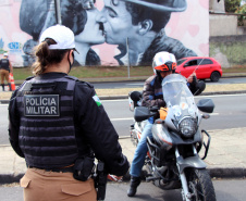 Curitiba, 22 de setembro de 2020.  Blitz educativa BPTran.