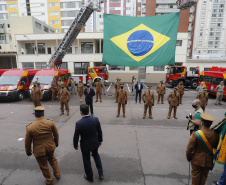 Curitiba-08-10-2020 - Governador Carlos Massa Ratinho Junior, participa do  108° Aniversário do Corpo de Bombeiros da Polícia Militar do Paraná- Foto : Jonathan Campos / AEN