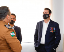 O governador Carlos Massa Ratinho Junior participou nesta quinta-feira (8) da comemoração dos 108 anos do Corpo de Bombeiros do Paraná