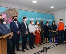 Encerramento da Campanha Paraná Piá, idealizada pela Primeira Dama do Estado, a Srª Luciana Saito Massa juntamente com a Superintendência Geral de Ação Solidária, no Hospital da Providencia em Apucarana, nesta quinta-feira(15).O objetivo da Campanha foi arrecadar brinquedos que foram entregues em comemoração ao dia das crianças.   15/10/2020 - Foto: Geraldo Bubniak/AEN