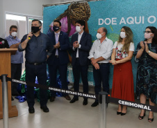 Encerramento da Campanha Paraná Piá, idealizada pela Primeira Dama do Estado, a Srª Luciana Saito Massa juntamente com a Superintendência Geral de Ação Solidária, no Hospital da Providencia em Apucarana, nesta quinta-feira(15).O objetivo da Campanha foi arrecadar brinquedos que foram entregues em comemoração ao dia das crianças.   15/10/2020 - Foto: Geraldo Bubniak/AEN