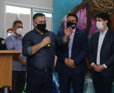 Encerramento da Campanha Paraná Piá, idealizada pela Primeira Dama do Estado, a Srª Luciana Saito Massa juntamente com a Superintendência Geral de Ação Solidária, no Hospital da Providencia em Apucarana, nesta quinta-feira(15).O objetivo da Campanha foi arrecadar brinquedos que foram entregues em comemoração ao dia das crianças.   15/10/2020 - Foto: Geraldo Bubniak/AEN