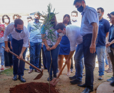 Governador Carlos Massa Ratinho Junior no Colegio Estadual Novo Horizonte, em Campo Mourão.Foto Gilson Abreu/AEN