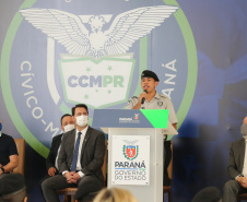 O governador Carlos Massa Ratinho Junior lança nesta segunda-feira (26) o programa de colégios cívico-militares do Estado. No mesmo ato  é assinada a regulamentação da lei que autorizou o projeto e anunciada a lista das cerca de 200 unidades beneficiadas nesse primeiro momento. Aluno Gabriel Scheuneman em depoimento.   Curitiba, 26/09/2020. Foto: Geraldo Bubniak/AEN