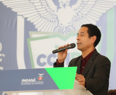 O governador Carlos Massa Ratinho Junior lança nesta segunda-feira (26) o programa de colégios cívico-militares do Estado. No mesmo ato  é assinada a regulamentação da lei que autorizou o projeto e anunciada a lista das cerca de 200 unidades beneficiadas nesse primeiro momento. Na foto, o secretário da Segurança Pública, Romulo Marinho Soares   Curitiba, 26/09/2020. Foto: Geraldo Bubniak/AEN