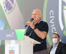 O governador Carlos Massa Ratinho Junior lança nesta segunda-feira (26) o programa de colégios cívico-militares do Estado. No mesmo ato  é assinada a regulamentação da lei que autorizou o projeto e anunciada a lista das cerca de 200 unidades beneficiadas nesse primeiro momento. Na foto, deputado Ademar Traiano  presidente da Assembleia Legislativa do Paraná (Alep).   Curitiba, 26/09/2020. Foto: Geraldo Bubniak/AEN