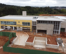 Construcao da Delegacia Cidada de Almirante Tamandare. A delegacia cidadã é um novo modelo de atendimento em delegacias no Paraná, com espaços específicos e reservados para separar vítimas de agressores e possibilidade de auxílio de assistentes sociais e psicólogos, quando necessário. Almirante Tamandare - 02/09/2020 - Foto: Geraldo Bubniak/AEN