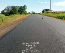 Rodovia do sudoeste recebe melhorias em trecho de 25,8 quilômetros.PRC-158. Foto:DER