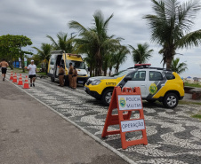 A estratégia de presença ostensiva e maciça da Polícia Militar nas ruas resultou na redução dos principais índices criminais durante os 15 primeiros dias do Verão Consciente 2020/2021 no Litoral.   -  Foto: Divulgação PMPR