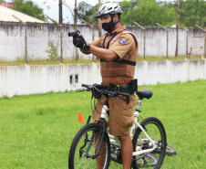 Policiais militares passam por capacitação de ciclopatrulhamento no Litoral
. Foto:PMPR