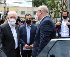 O vice governador Darci Piana recebe neste domingo  (17)  o ministro da Educação, Milton Ribeiro, no Colégio Estadual Pedro Macedo, no bairro Portão em Curitiba  para acompanhar a aplicação prova do Exame Nacional do Ensino Médio (Enem) 2020.  A visita o  contou com a presenca do secretário de Estado da Educação e do Esporte, Renato Feder.     Curitiba, 17/01/2021 -  Foto: Geraldo Bubniak/AEN