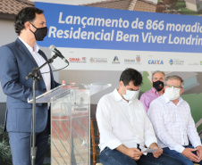 O governador Carlos Massa Ratinho Junior participou nesta segunda-feira (25) do lançamento de 866 novas moradias populares em Londrina, na região Norte. Londrina, 25/01/2021 - Foto: Geraldo Bubniak/AEN