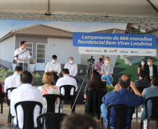 O governador Carlos Massa Ratinho Junior participou nesta segunda-feira (25) do lançamento de 866 novas moradias populares em Londrina, na região Norte. Londrina, 25/01/2021 - Foto: Geraldo Bubniak/AEN