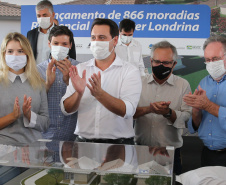 O governador Carlos Massa Ratinho Junior participou nesta segunda-feira (25) do lançamento de 866 novas moradias populares em Londrina, na região Norte. Londrina, 25/01/2021 - Foto: Geraldo Bubniak/AEN
