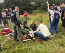 Em 45 dias de atuação no Litoral, na temporada Verão Consciente, o Batalhão de Polícia Militar de Operações Aéreas (BPMOA) realizou mais de 100 missões e o atendimento de 39 vítimas. - Foto: Divulgação BPMOA/SESP