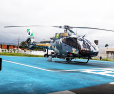 Em 45 dias de atuação no Litoral, na temporada Verão Consciente, o Batalhão de Polícia Militar de Operações Aéreas (BPMOA) realizou mais de 100 missões e o atendimento de 39 vítimas. - Foto: Divulgação BPMOA/SESP