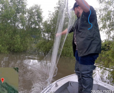 O Instituto Água e Terra (IAT) apreendeu e recolheu 190 itens durante a segunda Força-Tarefa de fiscalização de caça, pesca e floresta. O IAT é vinculado à Secretaria estadual do Desenvolvimento Sustentável e do Turismo (Sedest).  -  Foto: Divulgação Sedest/IAT