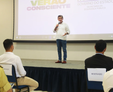 O Coordenador Estadual do Verão Consciente 2020/2021 e secretário da Segurança Pública do Paraná, coronel Romulo Marinho Soares, apresentou ao secretário da Casa Civil, Guto Silva, prefeitos do litoral e deputados estaduais, o balanço de atividades das instituições que fazem parte das ações do Estado no litoral e outras Costas do Paraná, nesta temporada. - Matinhos 10/02/2021  -  Foto:  Divulgação SESP-PR