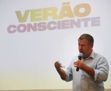 O Coordenador Estadual do Verão Consciente 2020/2021 e secretário da Segurança Pública do Paraná, coronel Romulo Marinho Soares, apresentou ao secretário da Casa Civil, Guto Silva, prefeitos do litoral e deputados estaduais, o balanço de atividades das instituições que fazem parte das ações do Estado no litoral e outras Costas do Paraná, nesta temporada. - Matinhos 10/02/2021  -  Foto:  Divulgação SESP-PR