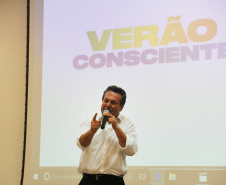 O Coordenador Estadual do Verão Consciente 2020/2021 e secretário da Segurança Pública do Paraná, coronel Romulo Marinho Soares, apresentou ao secretário da Casa Civil, Guto Silva, prefeitos do litoral e deputados estaduais, o balanço de atividades das instituições que fazem parte das ações do Estado no litoral e outras Costas do Paraná, nesta temporada. - Matinhos 10/02/2021  -  Foto:  Divulgação SESP-PR