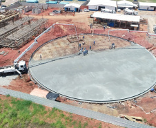 Obra de construção do reservatório de água no Sítio Cercado  -  Curitiba, 15/02/2021  -  Foto: Divulgação Sanepar
