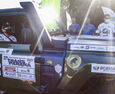 O governador Carlos Massa Ratinho Junior participou nesta quarta-feira (17) da largada oficial do 27º Rally Transparaná, uma das maiores competições off-road da América Latina, no Parque Nacional do Iguaçu, em Foz do Iguaçu. 