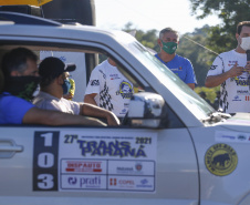 O governador Carlos Massa Ratinho Junior participou nesta quarta-feira (17) da largada oficial do 27º Rally Transparaná, uma das maiores competições off-road da América Latina, no Parque Nacional do Iguaçu, em Foz do Iguaçu. 