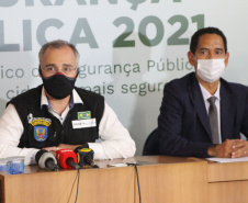 O ministro da Justiça e Segurança Pública, André Mendonça, esteve em São José dos Pinhais, na Região Metropolitana de Curitiba, para conhecer de perto algumas ações da Secretaria da Segurança Pública do Paraná na região. - Curitiba, 18/02/2021 - Foto: Divulgação SESP-PR