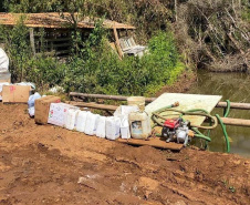Fiscais do Escritório Regional de União da Vitória do Instituto Água e Terra (IAT) encontraram, nesta sexta-feira (19), diversas irregularidades ambientais em uma propriedade rural de General Carneiro, no extremo Sul do Paraná.  General Carneiro, 19/02/2021  -  Foto: Divulgação SEDEST/IAT