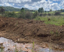 Fiscais do Escritório Regional de União da Vitória do Instituto Água e Terra (IAT) encontraram, nesta sexta-feira (19), diversas irregularidades ambientais em uma propriedade rural de General Carneiro, no extremo Sul do Paraná.  General Carneiro, 19/02/2021  -  Foto: Divulgação SEDEST/IAT