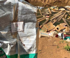 Fiscais do Escritório Regional de União da Vitória do Instituto Água e Terra (IAT) encontraram, nesta sexta-feira (19), diversas irregularidades ambientais em uma propriedade rural de General Carneiro, no extremo Sul do Paraná.  General Carneiro, 19/02/2021  -  Foto: Divulgação SEDEST/IAT