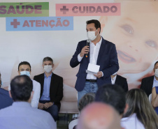 O governador Carlos Massa Ratinho participou nesta segunda-feira (22) da cerimônia de entrega da ampliação de nova ala do Hospital Universitário de Ponta Grossa. - Ponta Grossa, 22/02/20221  -  Foto: Jonathan Campos/AEN