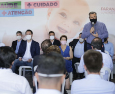 O governador Carlos Massa Ratinho participou nesta segunda-feira (22) da cerimônia de entrega da ampliação de nova ala do Hospital Universitário de Ponta Grossa. - Ponta Grossa, 22/02/20221  -  Foto: Jonathan Campos/AEN
