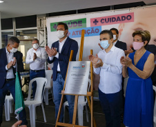 O governador Carlos Massa Ratinho participou nesta segunda-feira (22) da cerimônia de entrega da ampliação de nova ala  do Hospital Universitário de Ponta Grossa.  -  Ponta Grossa, 22/02/20221  -  Foto: Gilson Abreu/AEN