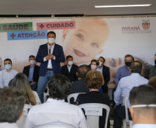 O governador Carlos Massa Ratinho participou nesta segunda-feira (22) da cerimônia de entrega da ampliação de nova ala  do Hospital Universitário de Ponta Grossa.  -  Ponta Grossa, 22/02/20221  -  Foto: Gilson Abreu/AEN
