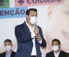 O governador Carlos Massa Ratinho participou nesta segunda-feira (22) da cerimônia de entrega da ampliação de nova ala  do Hospital Universitário de Ponta Grossa.  -  Ponta Grossa, 22/02/20221  -  Foto: Gilson Abreu/AEN