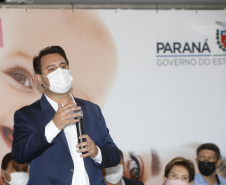 O governador Carlos Massa Ratinho participou nesta segunda-feira (22) da cerimônia de entrega da ampliação de nova ala  do Hospital Universitário de Ponta Grossa.  -  Ponta Grossa, 22/02/20221  -  Foto: Gilson Abreu/AEN