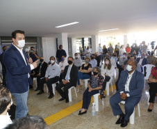 O governador Carlos Massa Ratinho participou nesta segunda-feira (22) da cerimônia de entrega da ampliação de nova ala  do Hospital Universitário de Ponta Grossa.  -  Ponta Grossa, 22/02/20221  -  Foto: Gilson Abreu/AEN