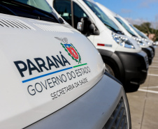 O governador Carlos Massa Ratinho Junior entrega   nesta terca-feira (23),  Vans para 45 municípios  no Programa de Qualificação da Atenção Primária emSaúde acompanhado do  vice-governador Darci Piana, do secretarrio de Estado da Saude, Beto Preto, do Secretaria de Estado da Administração e Previdência, Marcel Micheletto   e do chefe da Casa Civil, Guto Silva.  Curitiba, 23/02/2021. Foto: Geraldo Bubniak/AEN