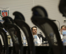 Governador Carlos Massa Ratinho Junior participa de reunião por vídeo conferência com os governadores de Santa Catarina, Carlos Moisés e do Rio Grande do Sul, Eduardo Leite  -  Curitiba, 23/02/2021  -  Foto: Jonathan Campos/AEN