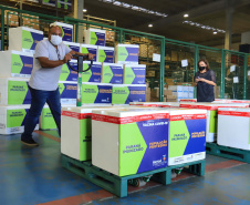 Distribuição das novas doses de vacinas contra a Covid-19 para as 22 Regionais de Saúde.  -  Curitiba, 25/02/2021  -  Foto: José Fernando Ogura/AEN