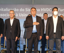 Governador Carlos Massa Ratinho Junior e presidente Jair Bolsonaro participam do evento de lançamento da revitalização do sistema elétrico de alta tensão de Furnas.   -  Foz do Iguaçu, 25/02/2021  - Foto: Jonathan Campos/AEN