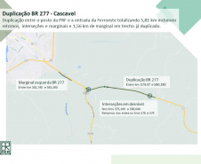 DER/PR está licitando duplicação da rodovia, pavimentação de via marginal, e implantação de  dois viadutos. Recursos são do convênio com a Itaipu Binacional. Foto: DER