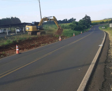 O Departamento de Estradas de Rodagem do Paraná (DER/PR) deu início à obra de adequação de trechos com curvas acentuadas da rodovia PR-562, entre o município de Coronel Vivida e o distrito de Vista Alegre, na região Sudoeste do estado.  -  Curitiba, 17/03/2021  -  Foto: Divulgação DER
