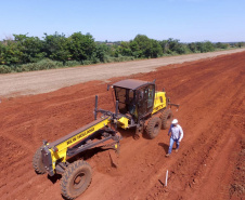 Obras da Perimetral Leste de Foz do Iguaçu avançam em três pontos do projeto. Foto:DER