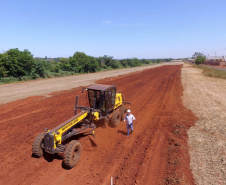 Obras da Perimetral Leste de Foz do Iguaçu avançam em três pontos do projeto. Foto:DER